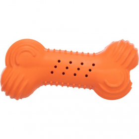 Охлаждаща кучешка играчка Trixie Cooling bone кокалче от естествен каучук в оранжев цвят